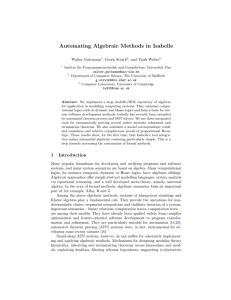 Automating Algebraic Methods in Isabelle