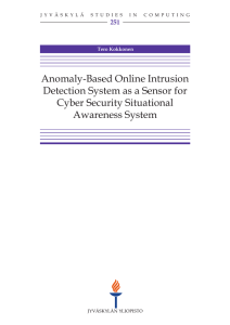 Anomaly-Based Online Intrusion Detection System as a Sensor for