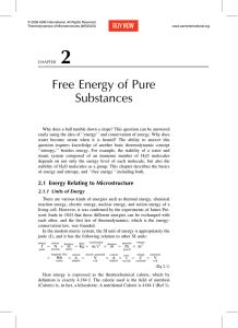 Free Energy of Pure Substances