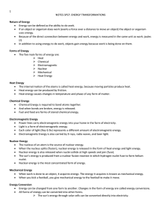 NOTES SPS7 Energy Transformation