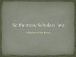 Sophomore Scholars Java