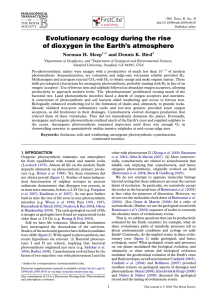 Evolutionary ecology during the rise of dioxygen in the Earth`s