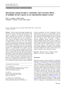 Interactions among invaders: community and ecosystem effects of