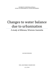 Changes to water balance due to urbanisation