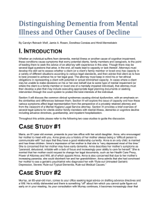 Distinguishing Dementia from Mental Illness and Other Causes of