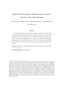 Real-Time Forecasting for Monetary Policy Analysis