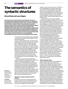 The semantics of syntactic structures