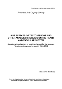 From the Anti-Doping Library SIDE EFFECTS OF TESTOSTERONE