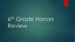 6th Grade Honors Final Exam Review 2013