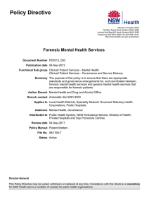 Forensic Mental Health Services - Policy directives and guidelines