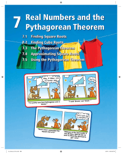 Chapter Seven Real Numbers and the Pythagorean Theorem