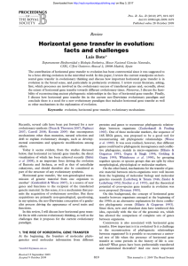 Horizontal gene transfer in evolution
