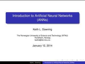 Introduction to Artificial Neural Networks (ANNs)