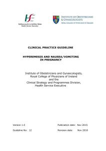 CLINICAL PRACTICE GUIDELINE HYPEREMESIS AND NAUSEA