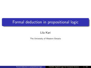 Formal deduction in propositional logic