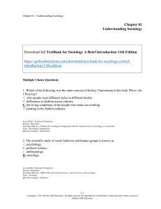 Chapter 01 Understanding Sociology