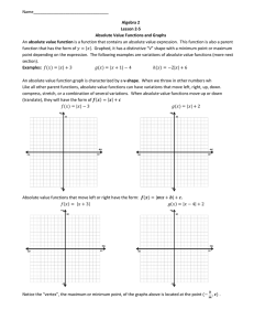 Absolute Value Functions and Graphs An