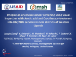 Integration of cervical cancer screening using visual inspection with