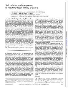 Soft palate muscle responses to negative upper airway pressure