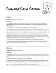 Dice and Card Games - Coatesville School