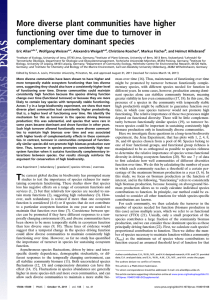 More diverse plant communities have higher functioning over time