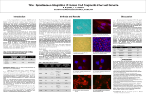 Title: Spontaneous Integration of Human DNA Fragments into Host