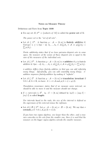 Notes on Measure Theory Definitions and Facts from Topic 1500