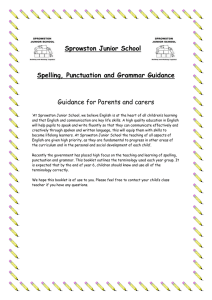 SPAG help booklet - Sprowston Junior School