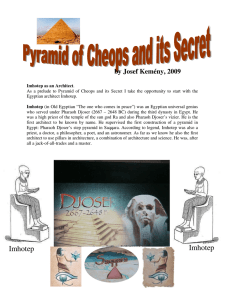 Pyramid of Cheops and its Secret I