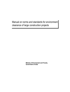 Manual on norms and standards for environment clearance of large