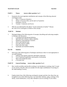 MASTER`S EXAM Fall 2012 PART I Theory Answer either question 1