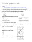 Notes for Lesson 6-1: Solving Systems by Graphing
