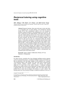 Reciprocal tutoring using cognitive tools