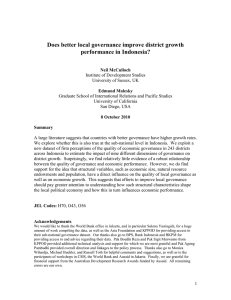 Does better local governance improve district growth performance in