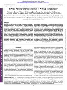 In Vitro Kinetic Characterization of Axitinib Metabolism