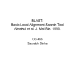 BLAST: Basic Local Alignment Search Tool Altschul et al. J. Mol Bio