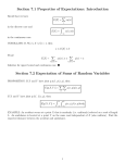 Section 7.1 Properties of Expectations: Introduction Section 7.2