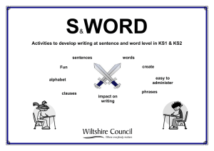 Activities to develop writing at sentence and word level