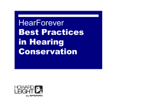 Best Practices in Hearing Conservation