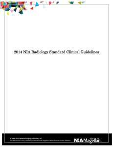 2014 NIA Radiology Standard Clinical Guidelines