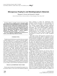 Microporous Porphyrin and Metalloporphyrin Materials