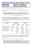 Writing about others` work: verbs for citations (Harvard APA style)