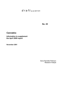 UPDATE OF CANNABIS BACKGROUND PAPER