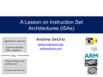 A Lesson on Instruction Set Architectures (ISAs)