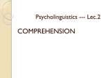 Psycholinguistics --