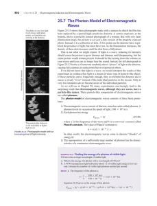 25.7 The Photon Model of Electromagnetic Waves