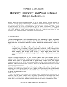 Hierarchy, Heterarchy, and Power in Roman Religio