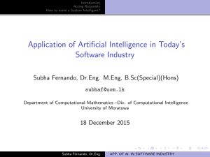 Application of Artificial Intelligence in Today`s
