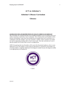 Glossary - ACT on Alzheimer`s