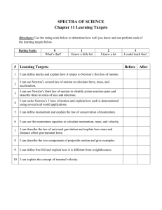 SPECTRA OF SCIENCE Chapter 11 Learning Targets